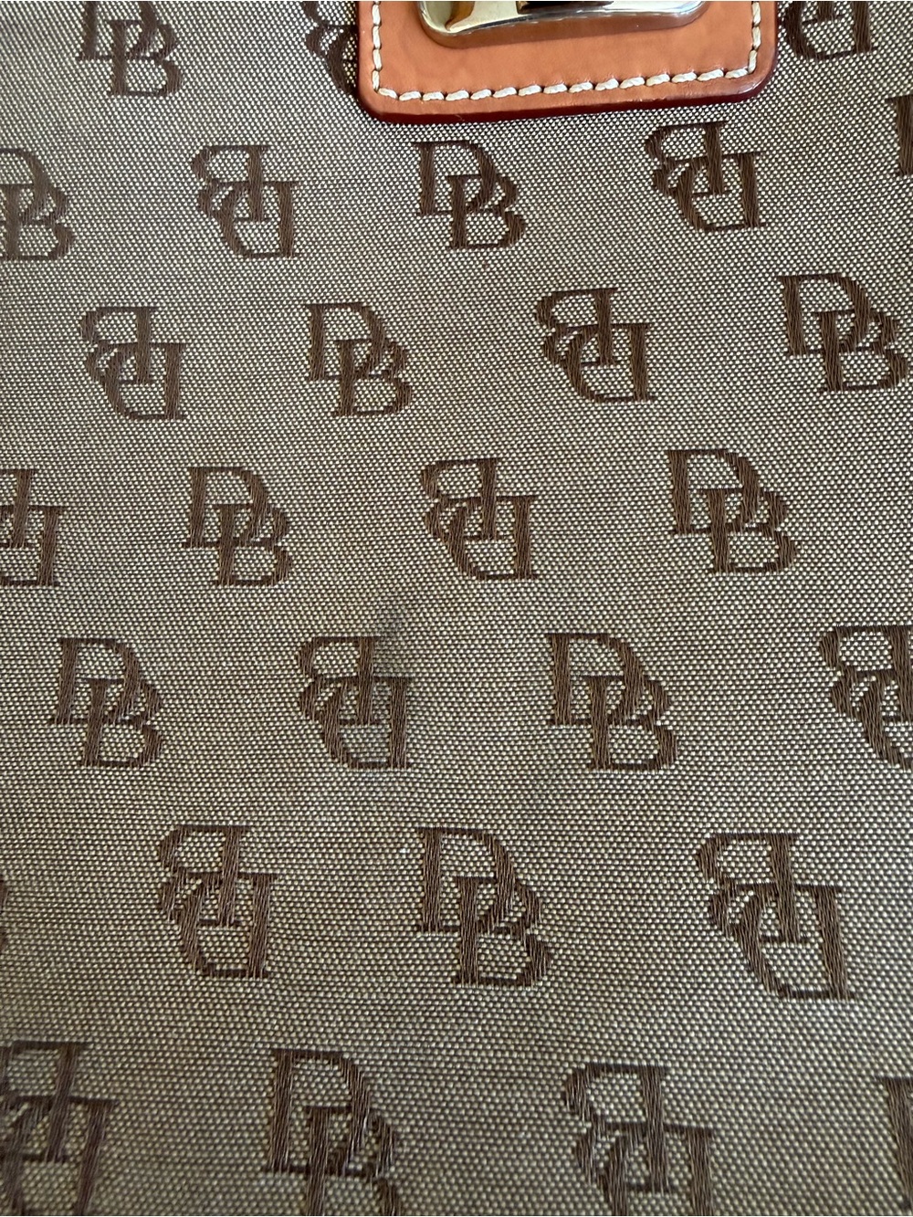 Vintage Dooney & Bourke monogram canvas tote bag leather classic - Picture 8 of 12